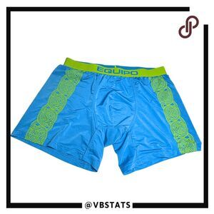 Equipo Men's Stretch Boxer Brief Underwear Shorts Blue Green Size Large